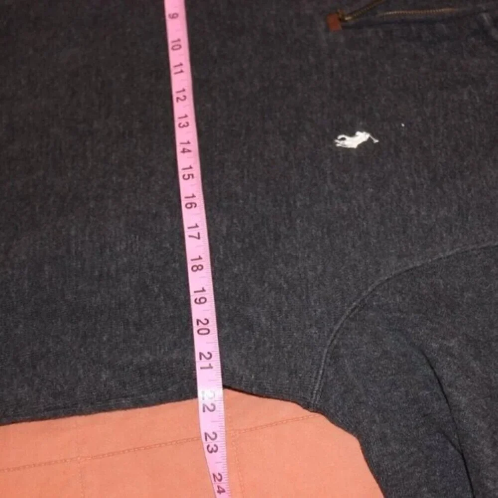 Polo Ralph Lauren Gray 100% Cotton Blend Quarter-Zip Sweater Men's Size M